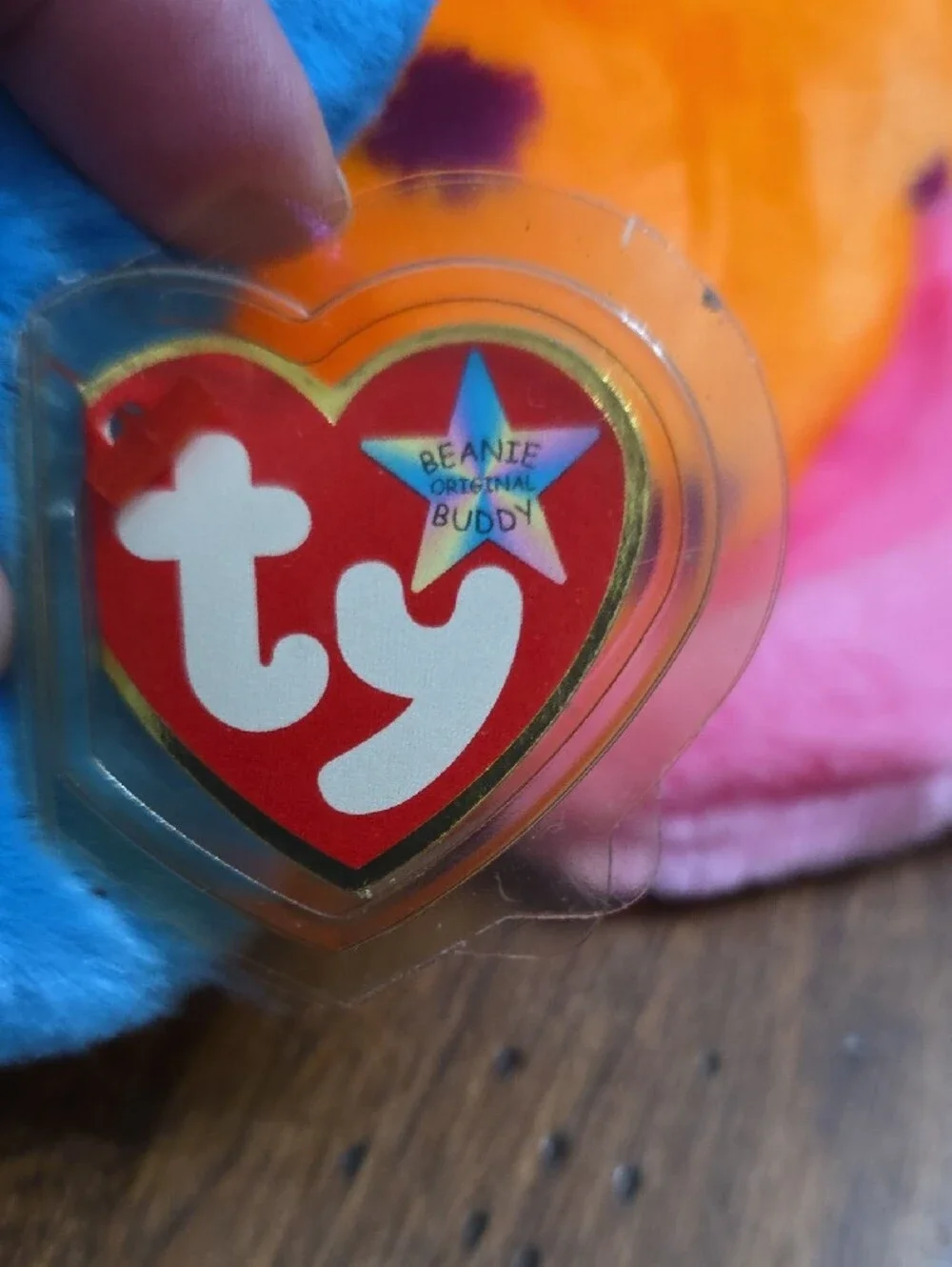 Ty Beanie Buddy Multicolor Plush Fish - Blue, Purple, Orange & Rainbow